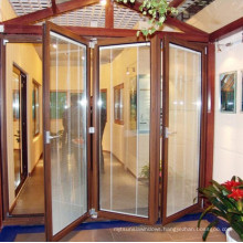 Aluminium Folding Door with Glass Decoration